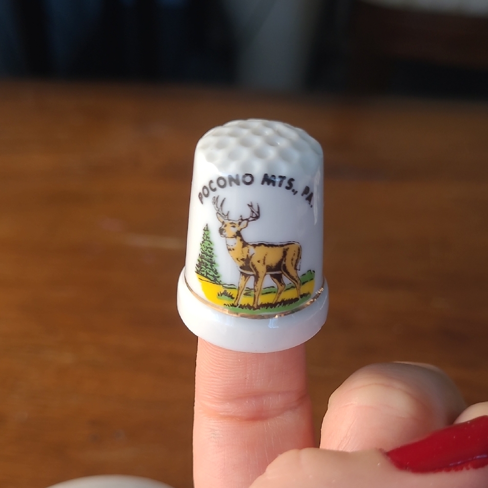 Deer and Tree Design Thimble